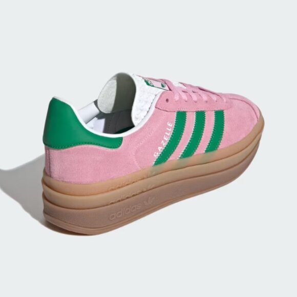 Adidas Originals Gazelle Bold in True Pink / Green / Cloud White - Picture 3 of 8
